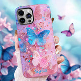 Sparkle Butterflies - Personalized Butterfly Full Print Phone Case