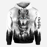 Wolf And Forest - Personalized Wolf Hoodie and Leggings