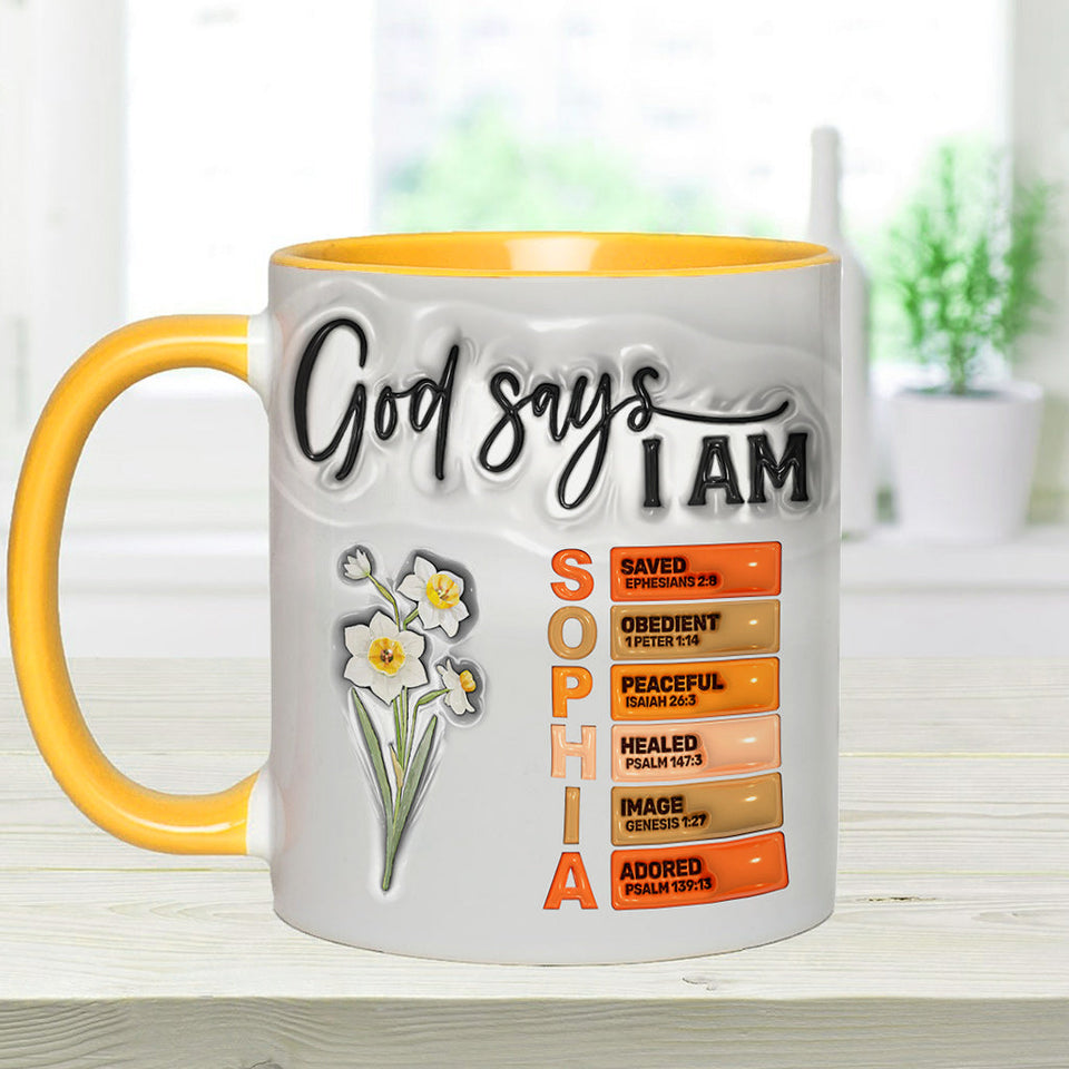 Dieu dit que je suis - Mug chrétien personnalisé