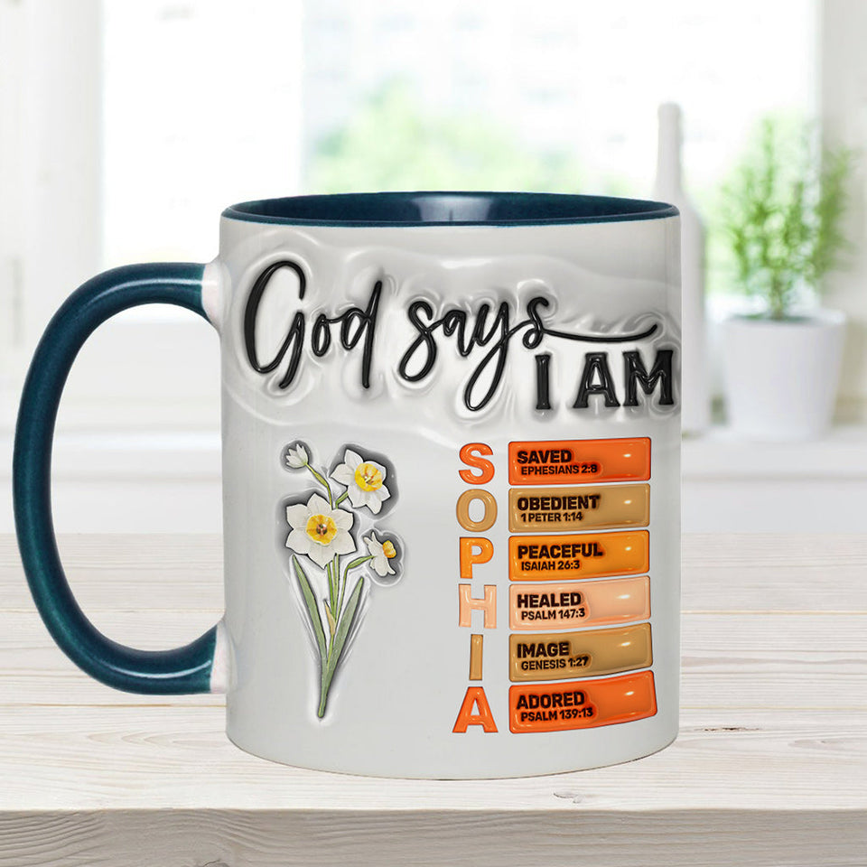 Dieu dit que je suis - Mug chrétien personnalisé
