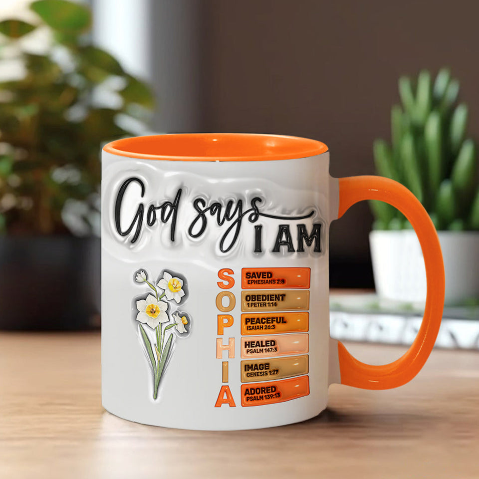 Dieu dit que je suis - Mug chrétien personnalisé
