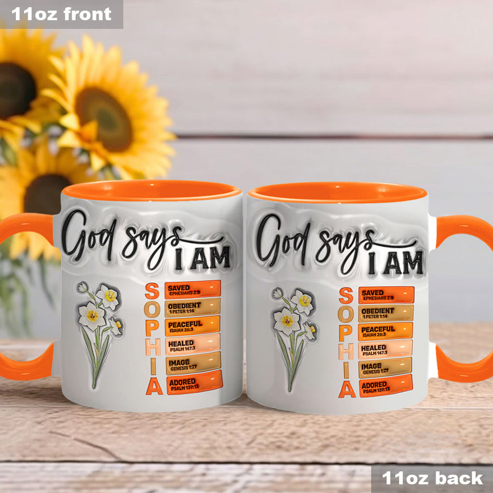 Dieu dit que je suis - Mug chrétien personnalisé