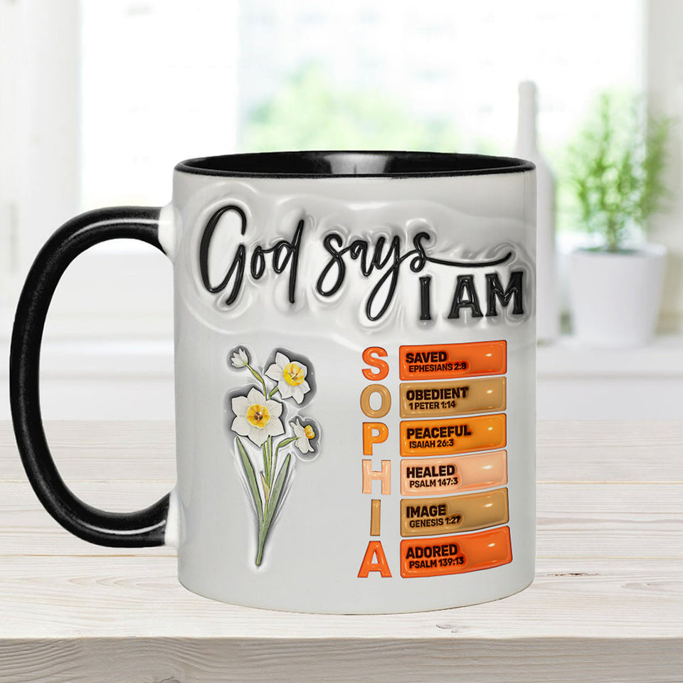 Dieu dit que je suis - Mug chrétien personnalisé