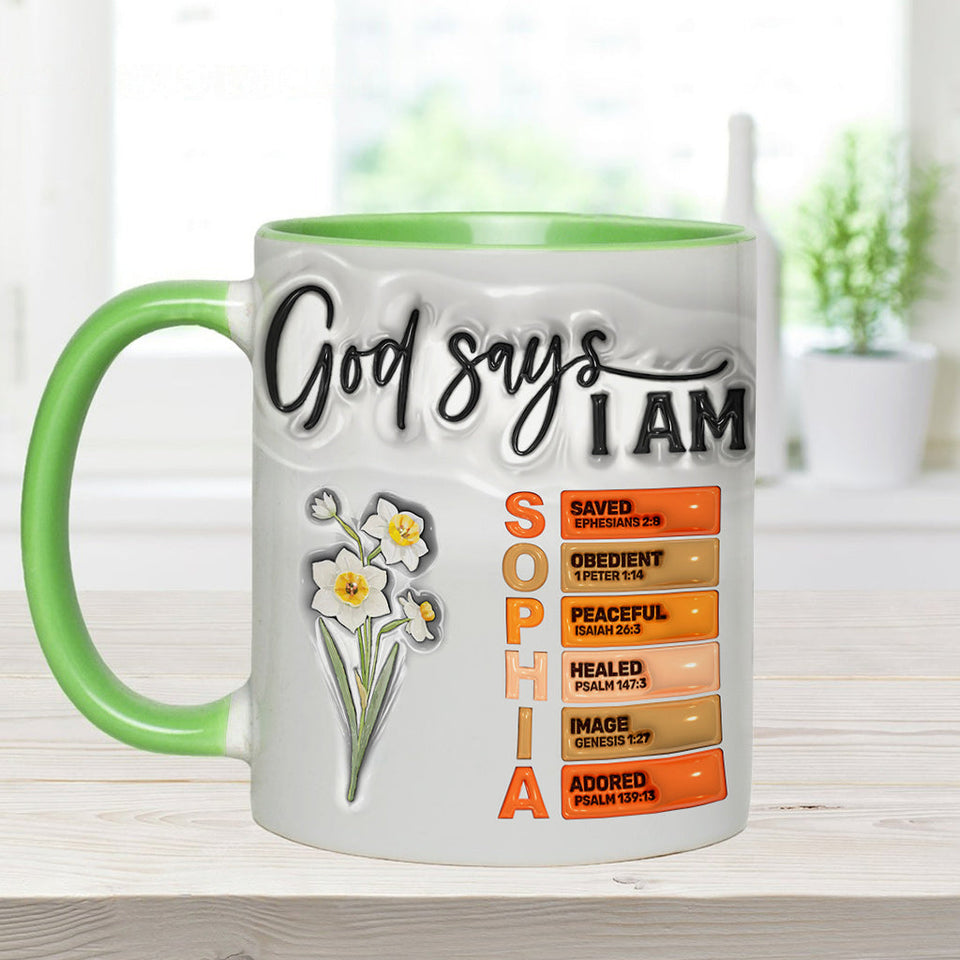 Dieu dit que je suis - Mug chrétien personnalisé