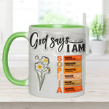 Dieu dit que je suis - Mug chrétien personnalisé