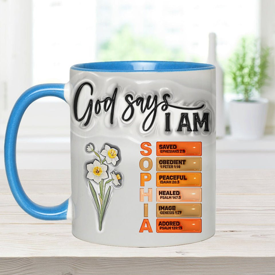 Dieu dit que je suis - Mug chrétien personnalisé