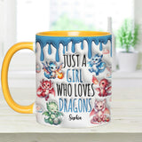 Just AGirl Who Loves Dragons - Personalized Dragon Accent Mug
