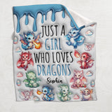 Just A Girl Who Loves Dragons - Personalized Dragon Blanket