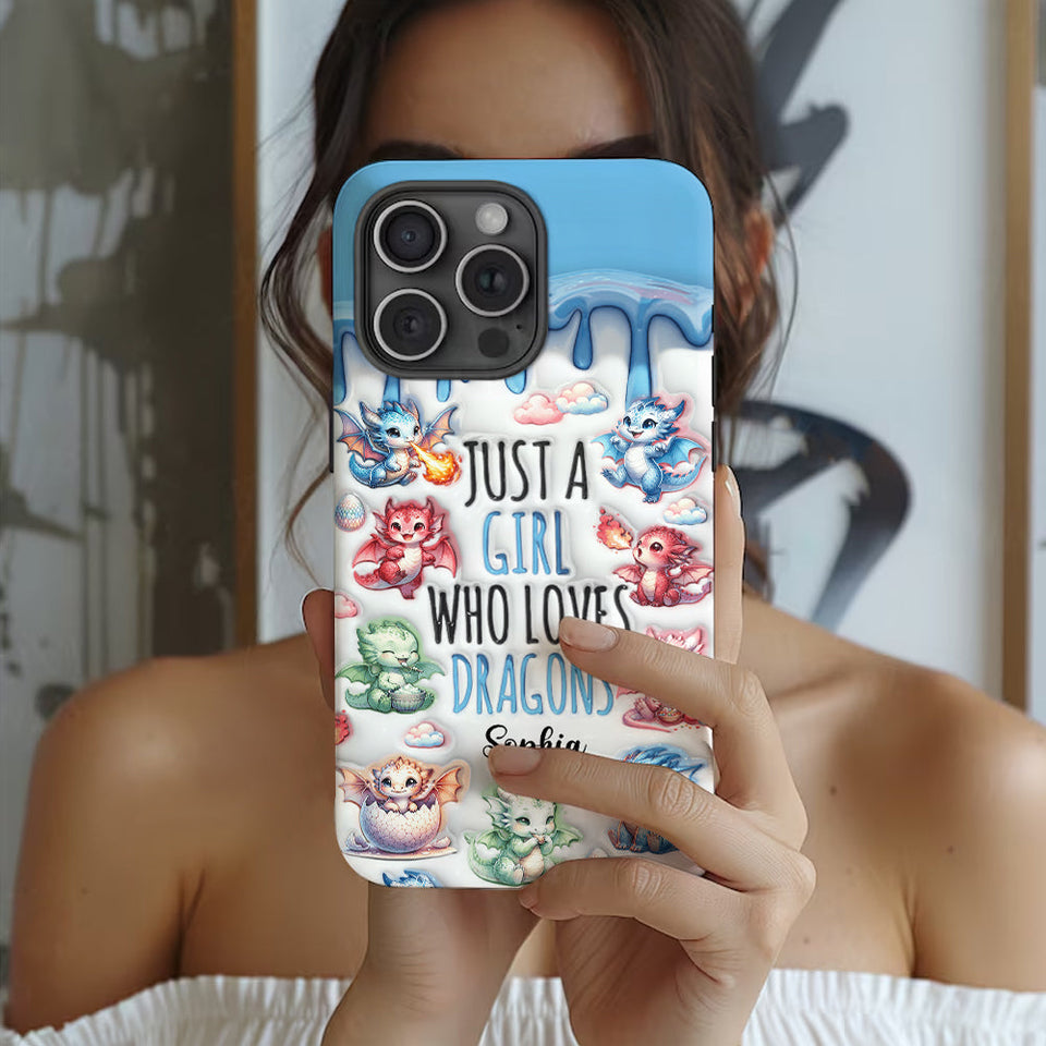 Just A Girl Who Loves Dragons - Personalized Dragon Full Print Phone Case