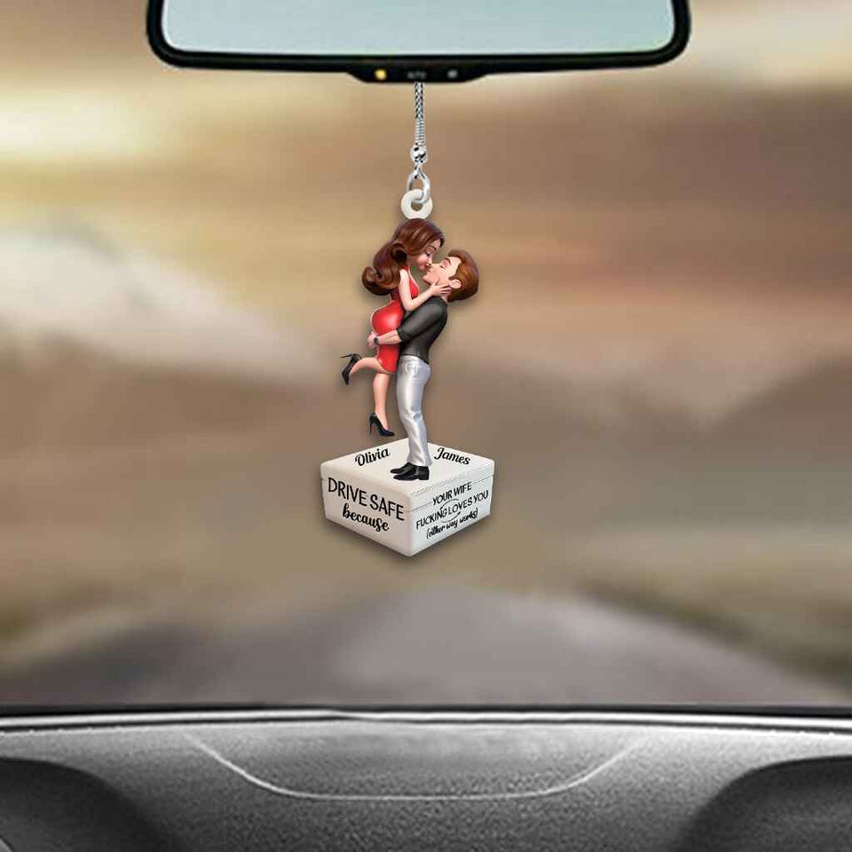 I Fu*king Love You - Personalized Couple Car Ornament