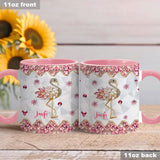 Just A Girl Who Loves Flamingos - Personalized Flamingo Accent Mug