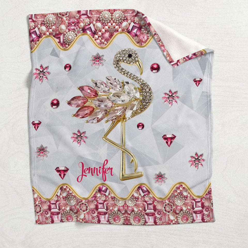 Just A Girl Who Loves Flamingos - Personalized Flamingo Blanket