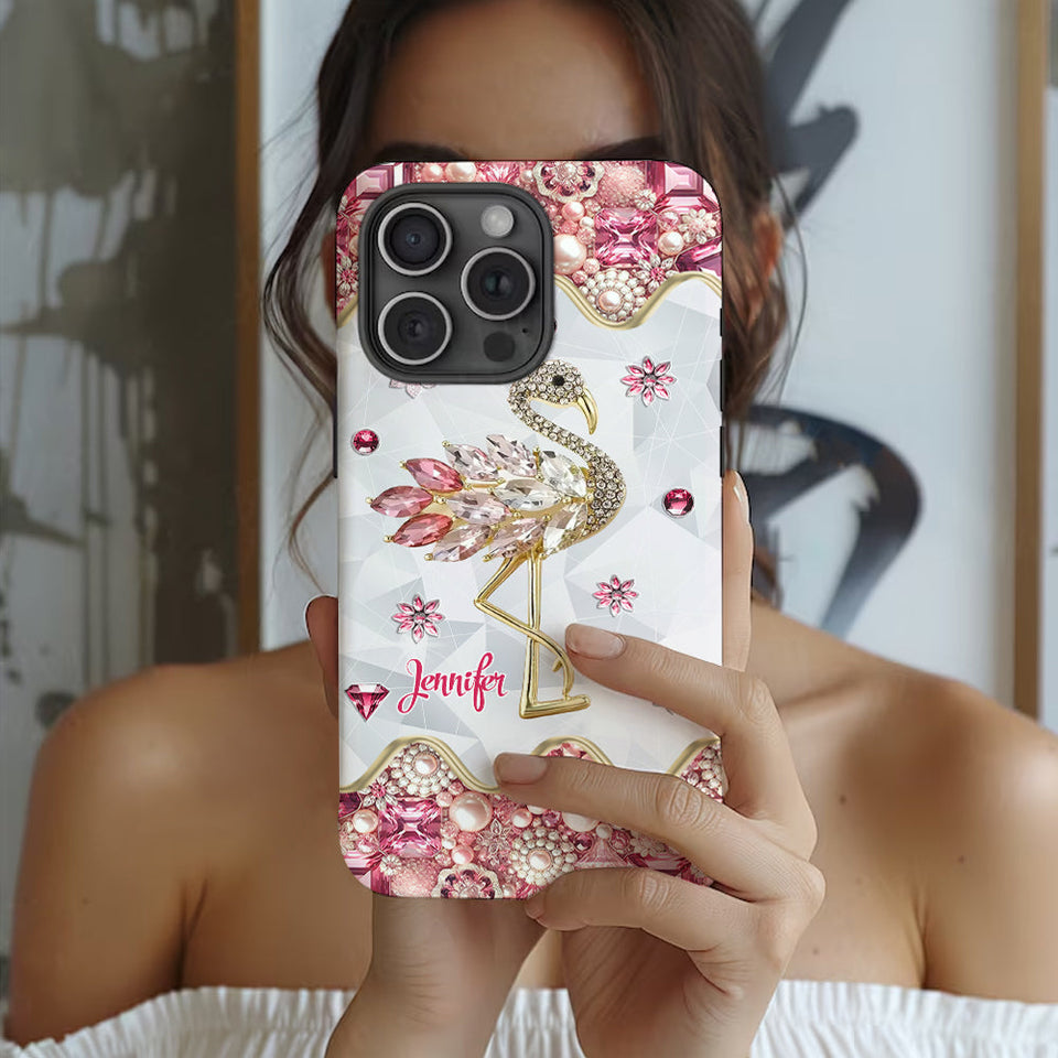 Just A Girl Who Loves Flamingos - Personalized Flamingo Full Print Phone Case