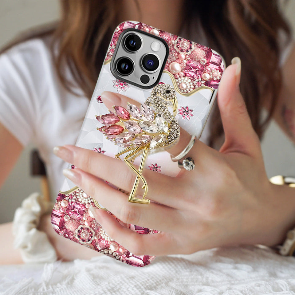 Just A Girl Who Loves Flamingos - Personalized Flamingo Full Print Phone Case