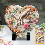 Hold Our Hands - Personalized Mother Heart Shaped Stone