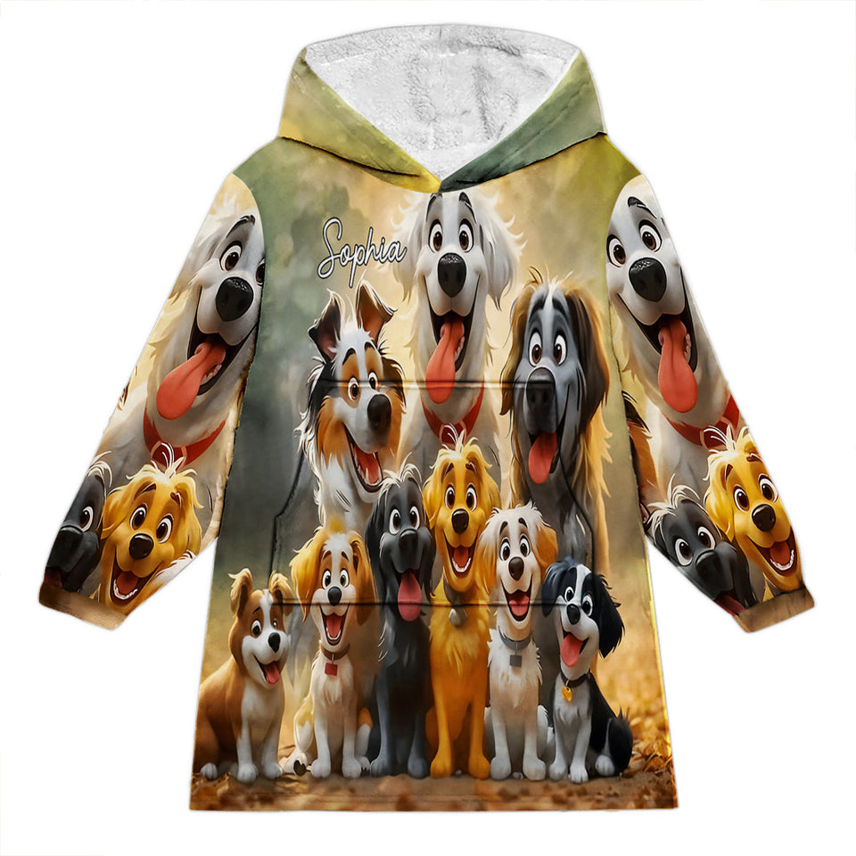 Just A Girl Who Loves Dogs - Personalized Dog Blanket Hoodie