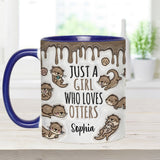 Just A Girl Who Loves Otters - Personalized Otter Accent Mug
