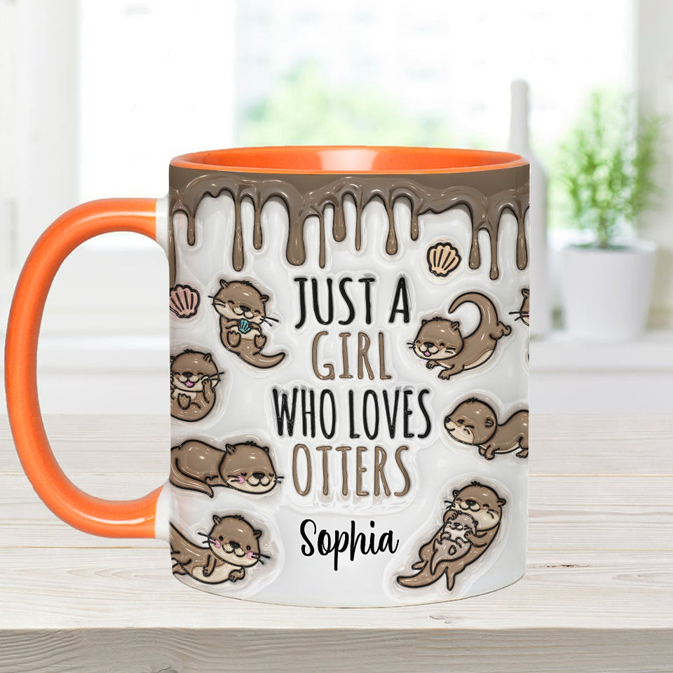 Just A Girl Who Loves Otters - Personalized Otter Accent Mug
