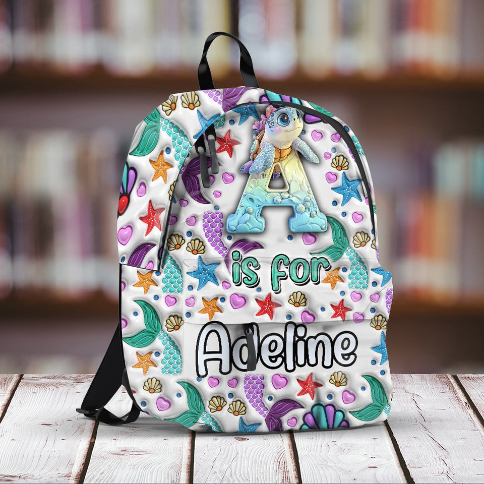Cute Turtle Alphabet - Personalized Kid Backpack