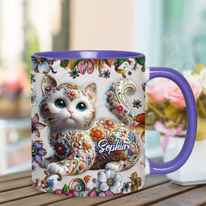 Beautiful Cat - Personalized Cat Accent Mug
