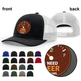 I Need Beer - Personalized Beer Leather Patch Hat