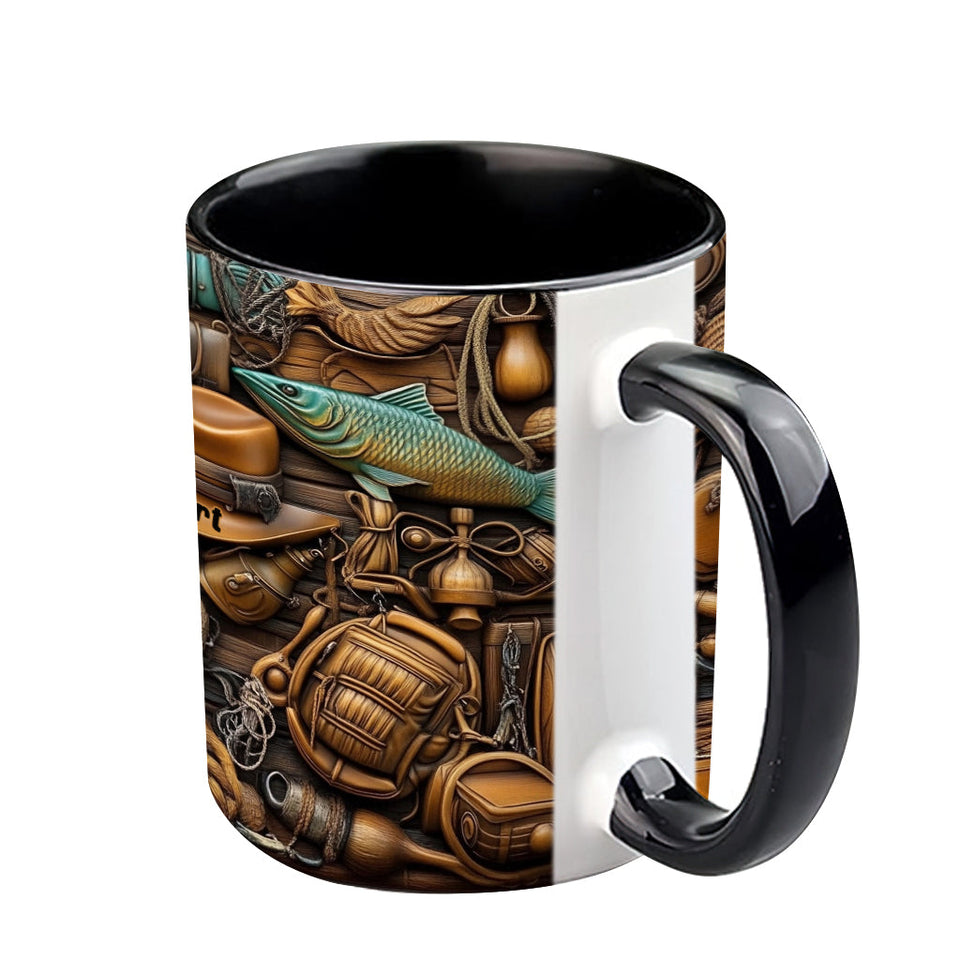 Fishing Life - Personalized Fishing Accent Mug