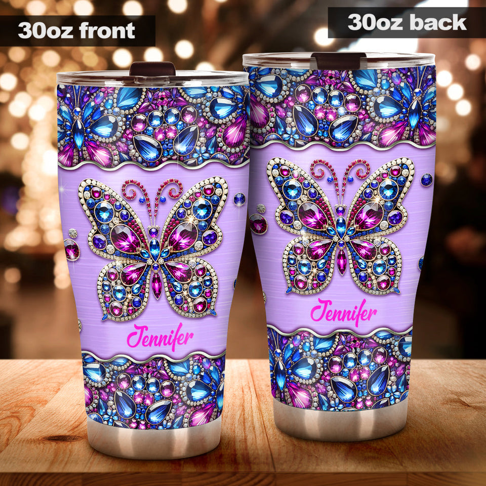 Sparkle Butterfly - Personalized Butterfly Tumbler