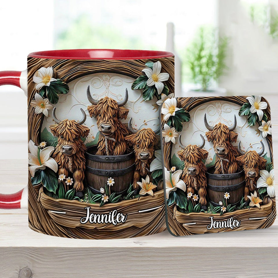 Love Highland Cows - Personalized Accent Mug