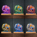 We Love You Mom Grandma Aunt - Personalized Mother Shaped Plaque Light Base