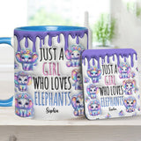 Just A Girl Who Loves Elephants - Personalized Elephant Accent Mug