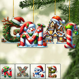 Family's Names Christmas Alphabet Letter - Personalized Family Ornament