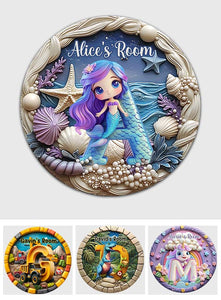 Beautiful Letter Gift For Grandkids - Personalized Kid Round Rug