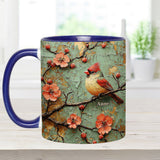 Beautiful Cardinals - Personalized Accent Mug
