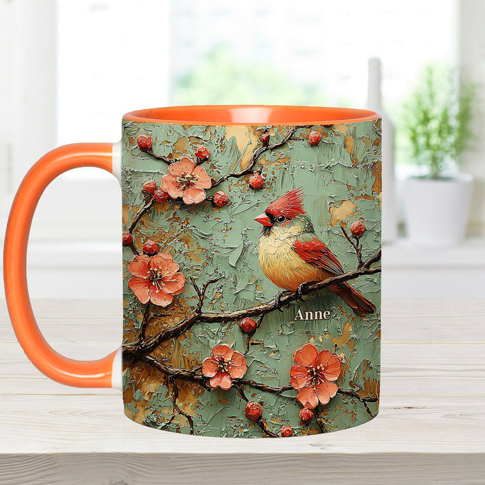 Beautiful Cardinals - Personalized Accent Mug