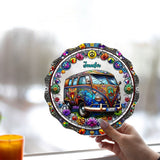Cool Caravan - Personalized Hippie Window Hanging Suncatcher Ornament
