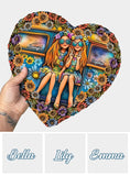 Soul Sisters Journey: Peace & Wanderlust - Personalized Hippie Heart Shaped Stone