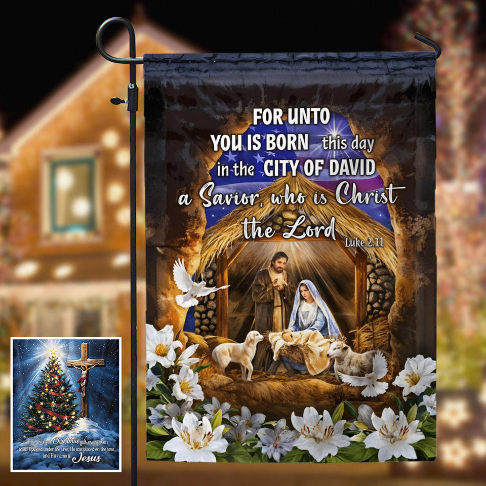 The Greatest Gift - Personalized Christian Garden Flag