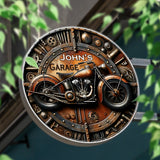 Awesome Biker - Personalized Biker Round Metal Sign