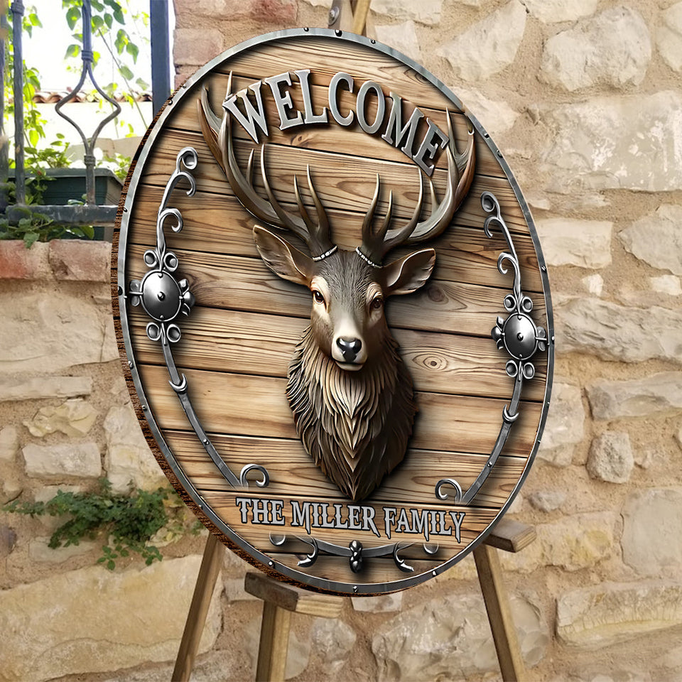 Love Hunting - Personalized Hunting Round Wood Sign