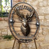 Love Hunting - Personalized Hunting Round Wood Sign