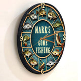 Gone Fishing Time - Personalized Fishing Wall Clock