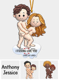 I Love You - Personalized Couple Custom Shaped Ornament