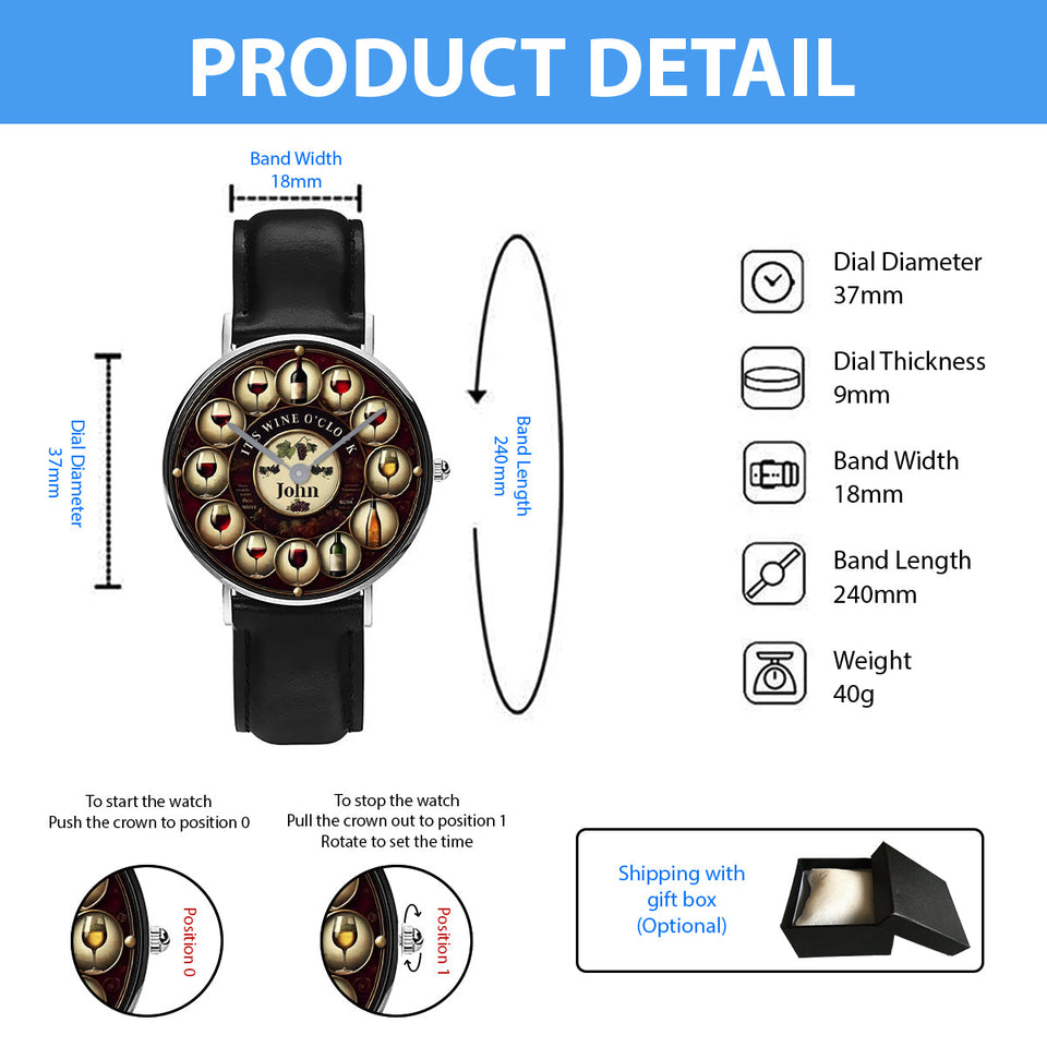 It's Wine O'clock - Personalized Wine Hand Watch