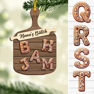 Gingerbread Alphabet Letter - Personalized Family 2 Layered Wooden Ornament