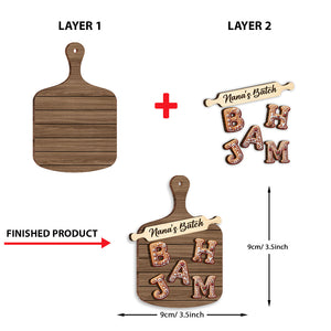 Gingerbread Alphabet Letter - Personalized Family 2 Layered Wooden Ornament