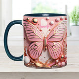 Love Butterfly - Personalized Butterfly Accent Mug