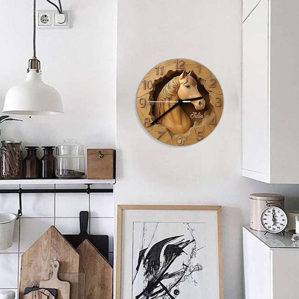 Love Horses - Personalized Horse Wall Clock