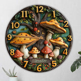 Mushroom Garden - Personalized Mushroom Wall Clock