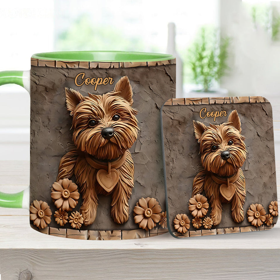 Cute Yorkshire Terrier - Personalized Dog Accent Mug