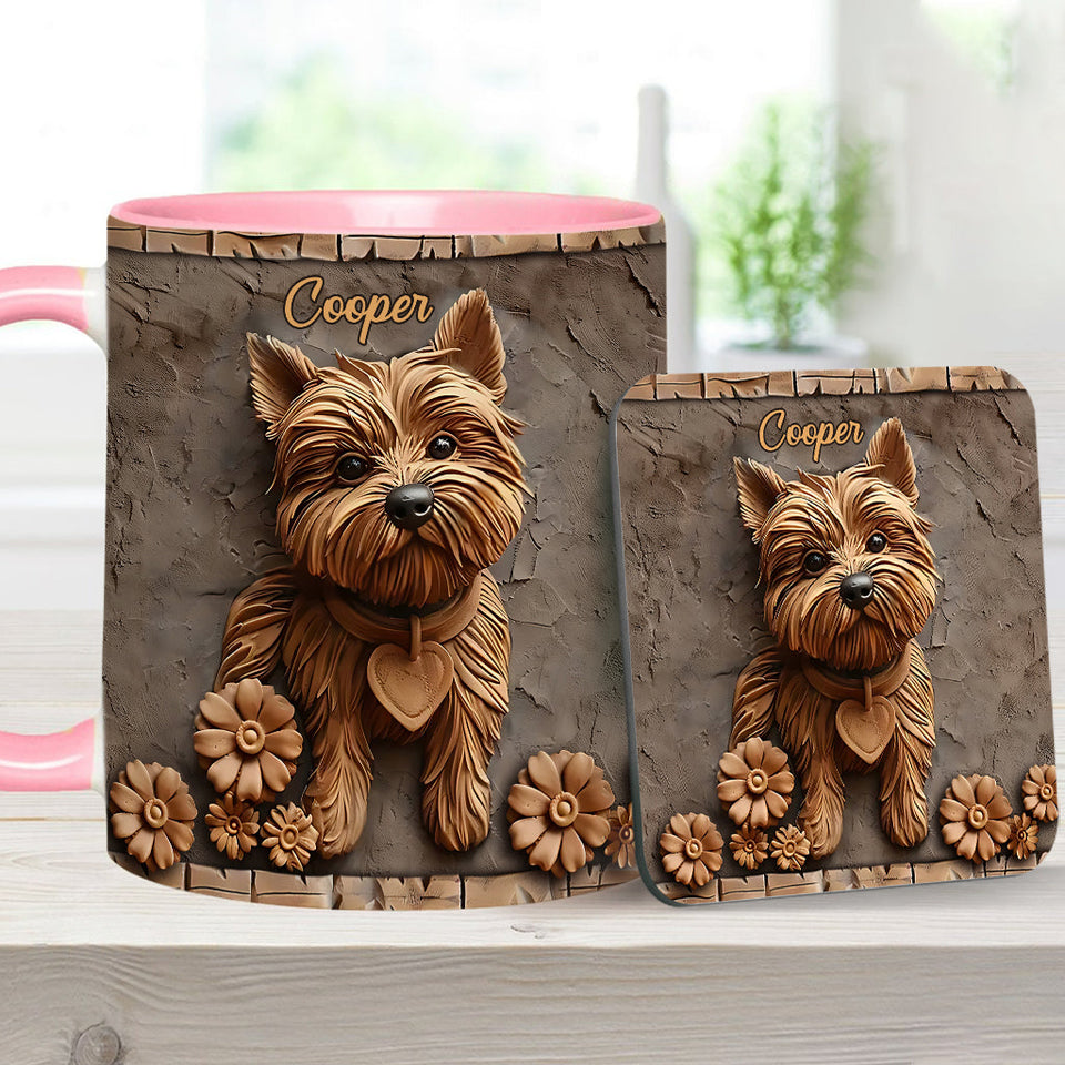 Cute Yorkshire Terrier - Personalized Dog Accent Mug